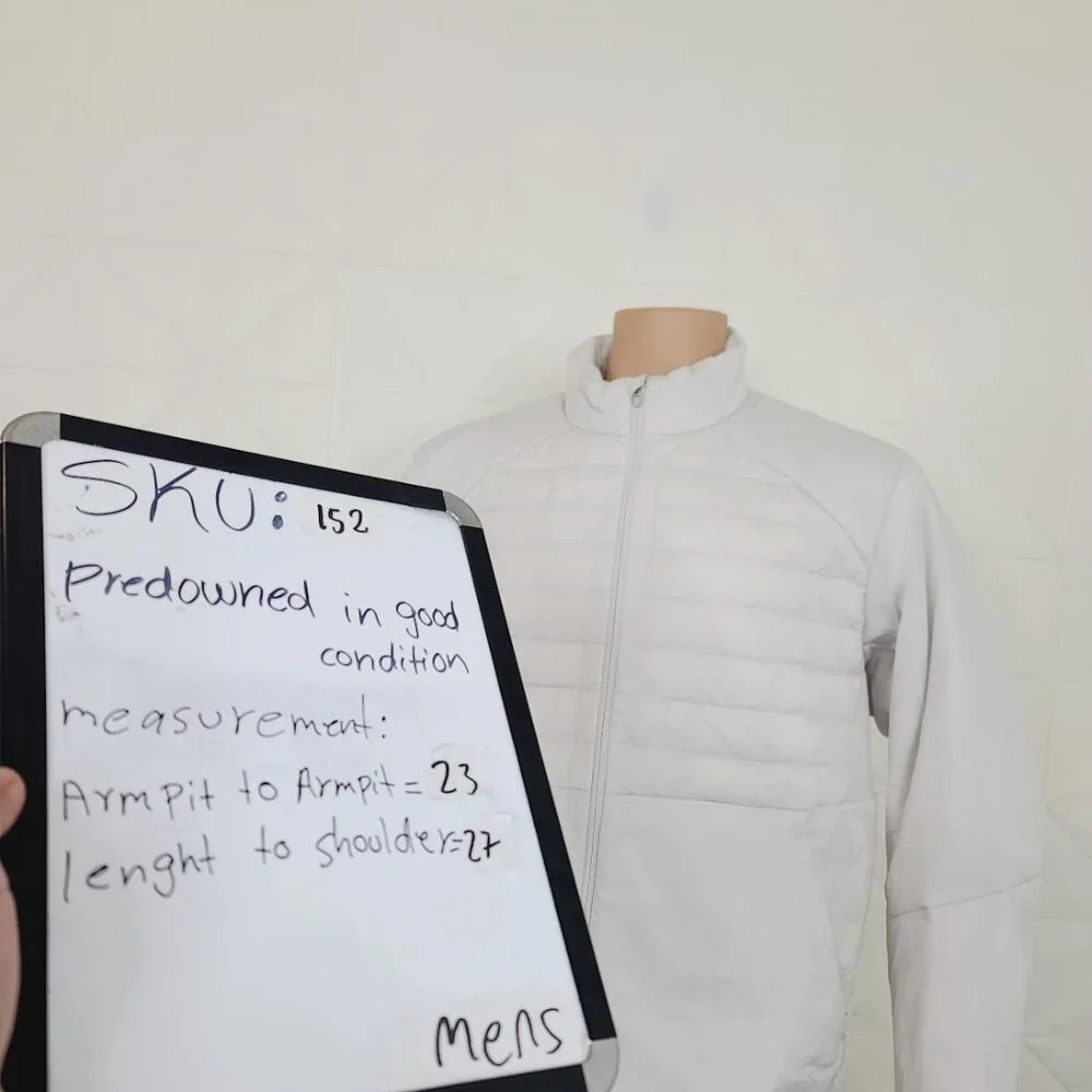Lululemon Men's White Down For It All Padded Winter Puffer Jacket Size XXL